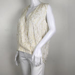 Generation Love Elle Chiffon Off White Gold Color Top Blouse