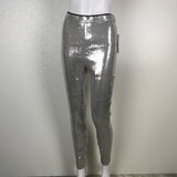 Alice + Olivia Sequin Details High Waist Stretch Pants