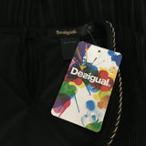 Desigual Pleated Sleeveless Black Color Hight Low Blouse