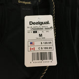 Desigual Pleated Sleeveless Black Color Hight Low Blouse