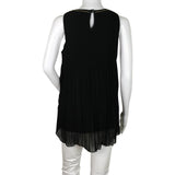 Desigual Pleated Sleeveless Black Color Hight Low Blouse