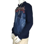 Desigual Printed Logo Combination Denim & Hood with Drawstring Crispo Sweatshirt