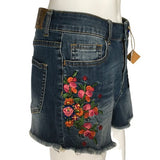 Desigual Flowers Details Blue Multicolor Short