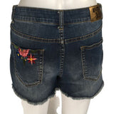 Desigual Flowers Details Blue Multicolor Short