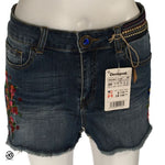 Desigual Flowers Details Blue Multicolor Short