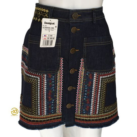 Desigual Mini Skirt With Embroidery Details