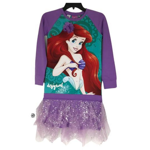 Desigual Girl's Print Mermaid Ariel With Glitters Tulle Skirt Dress