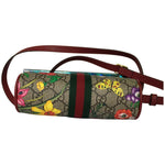 Gucci Ophidia GG Flora Monogram Print Green & Red Web Crossbody Bag