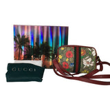 Gucci Ophidia GG Flora Monogram Print Green & Red Web Crossbody Bag