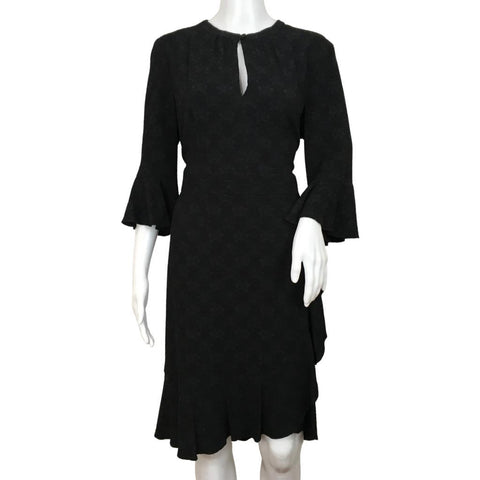 Nanette Lepore Black Color Asymmetric Ruffle Dress