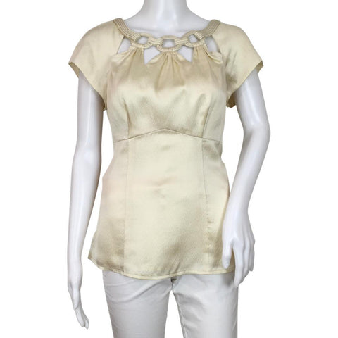 Nanette Lepore Woman Entangled Top Sz 8 Cream Color Casual