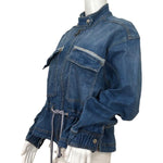 Veronica Beard Roz Drawstring Peplum Denim Jacket  Astra Color