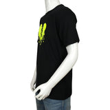 YJGLAM Men a Heart Broken Desing T-Shirt Black Green Neon Color Sz M