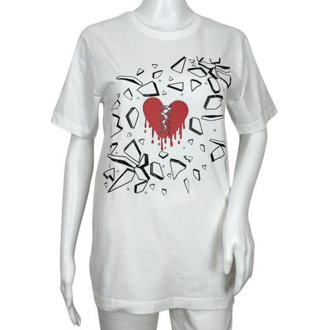 YJGLAM Women's a Heart Broken Desing T-Shirt Casual