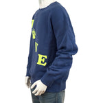 YJGLAM Men Sweater a Love Word Desing Navy Blue Neon Color Sz L