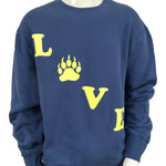 YJGLAM Men Sweater a Love Word Desing Navy Blue Neon Color Sz L