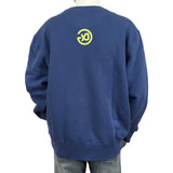 YJGLAM Men Sweater a Love Word Desing Navy Blue Neon Color Sz L