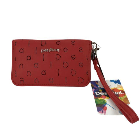 Desigual Woman Short Wallet Zip Around Red Color Casual