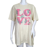 Sweet Claire Women Letters Desing T-Shirt Over  Ghaphic Ivory