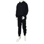 YJGLAM Men Unisex Set Long Sleeve Hoodie and Joggers Black Color