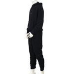 YJGLAM Men Unisex Set Long Sleeve Hoodie and Joggers Black Color