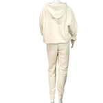 YJGLAM Women Unisex Set Long Sleeve Hoodie and Joggers Ivory Color