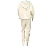 YJGLAM Women Unisex Set Long Sleeve Hoodie and Joggers Ivory Color