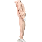 YJGLAM Women Set Long Sleeve Hoodie and Joggers Pink Color