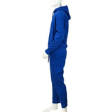 YJGLAM Men Unisex Set Long Sleeve Hoodie and Joggers Blue Color