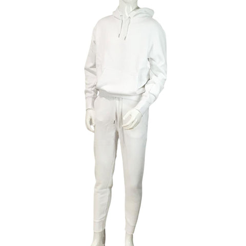 YJGLAM Men Unisex Set Long Sleeve Hoodie and Joggers White Color