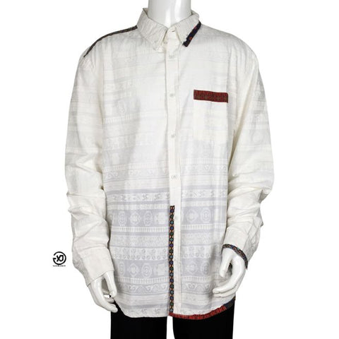 Desigual Long Sleeve Pockets Off-White Color Shirt