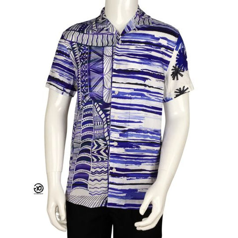 Desigual Ulises Print Blue Multicolor Casual Shirt