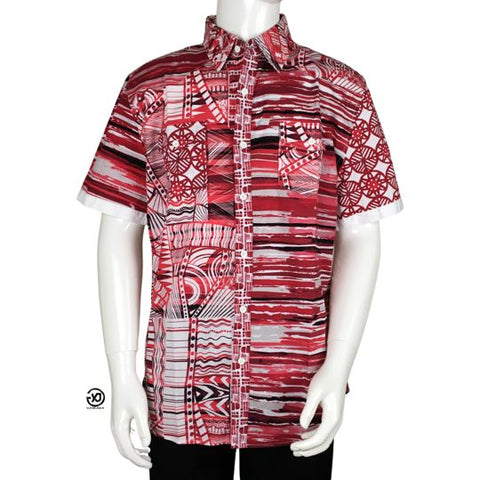 Desigual Patrick Print Red Multicolor Casual Shirt