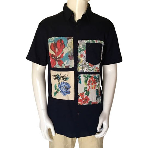 Desigual  Patches Multicolor Flowers Shirt