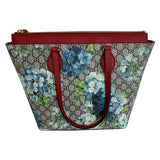 Gucci Women's Monogram GG Supreme Canvas Blooms Floral Shoulder Tote Bag Sz M Blue Multicolor