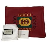 Gucci Vintage Style Monogram Logo Pouch Red Color One Size