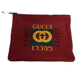 Gucci Vintage Style Monogram Logo Pouch Red Color One Size