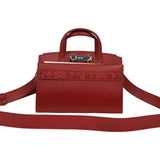 MCM Woman Mini Tote Bag Ruby Red color Logo Print removable Strap