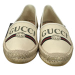 Gucci Women's Espadrilles Shoes Sylvie Web Stripes Print Logo Monogram