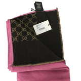 Gucci Women's Scarf Double Sided Pink Other Side Brown Beige Monogram GG