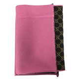 Gucci Women's Scarf Double Sided Pink Other Side Brown Beige Monogram GG