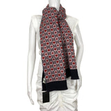 Gucci Women's Scarf Embellished Red & Dark Blue Detail Monogram GG Pink