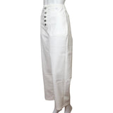 Veronica Beard Women Crosbie Cropped Wide Leg Pants White Color Size 28