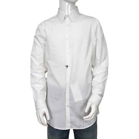 Gucci Men's Skinny Shirt White Rounded Collar Button Fastening Size 16, 17 & 18.5