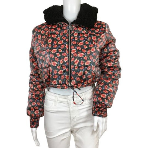 BLANKNYC Women’s Jacket Floral Cropped Bomber Sz S