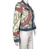 Desigual Women’s Jackets Print Chaq Belt & Chain Details Multicolor Sz 42