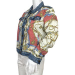 Desigual Women’s Jackets Print Chaq Belt & Chain Details Multicolor Sz 42