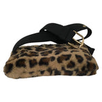 Hat attack Women Belg Bag Leopard Print Plush Faux Fur