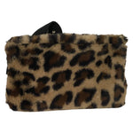 Hat attack Women Belg Bag Leopard Print Plush Faux Fur