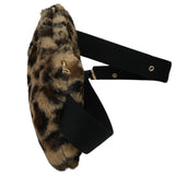 Hat attack Women Belg Bag Leopard Print Plush Faux Fur